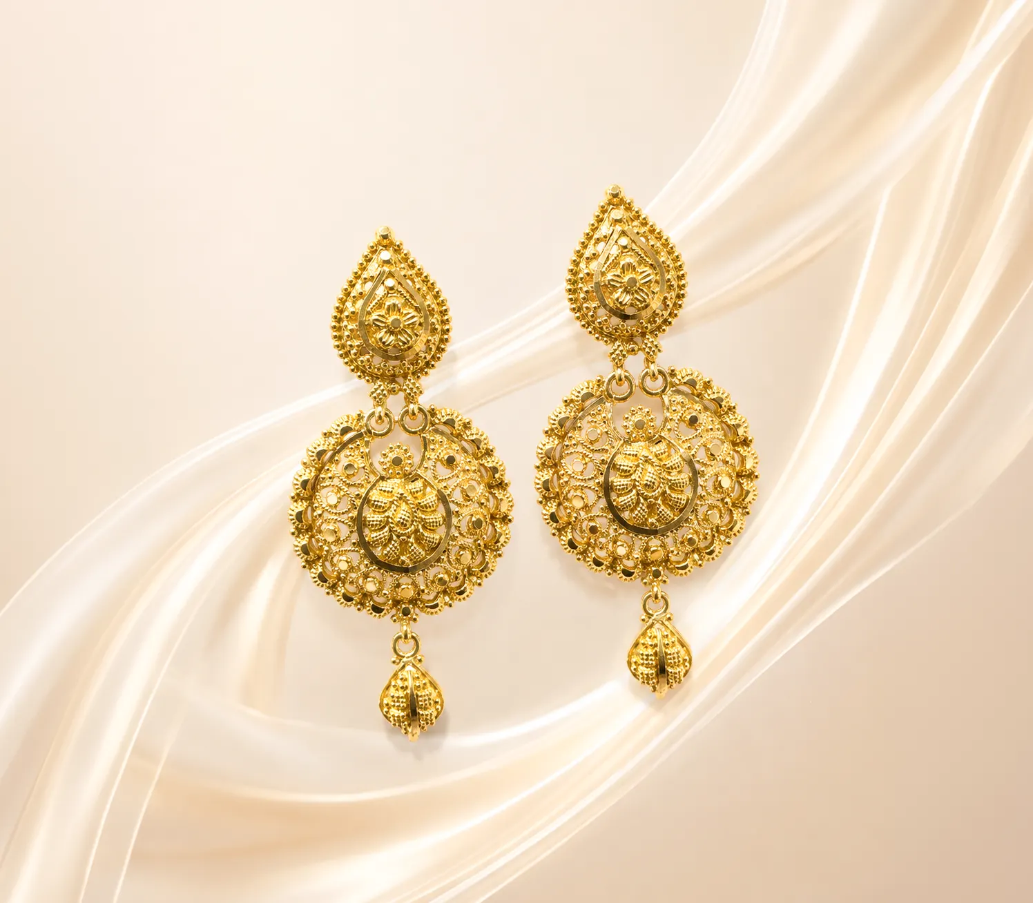 Regal Filigree Paisley Chandbali Drops
